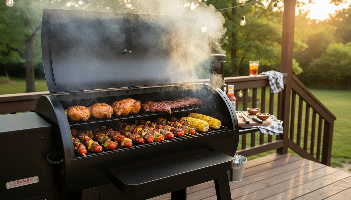Dual-Fuel Portable Grill: Charcoal + Propane on a Cart
