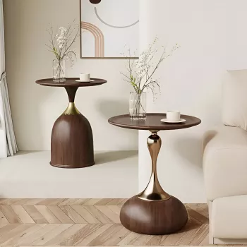 Minimalist Walnut Round Coffee Table: Sizing & Styling